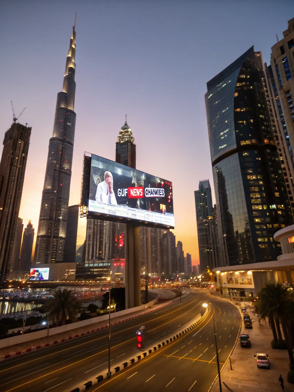 A photo of the Dubai skyline at sunset, representing Consulenza Group's services in the UAE.